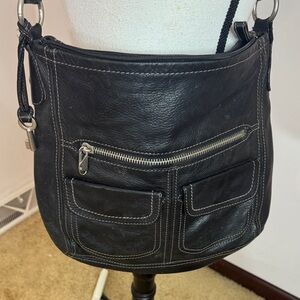 Fossil Black Leather Crossbody Bag